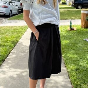 Classic Black Knee-Length A-Line Skirt